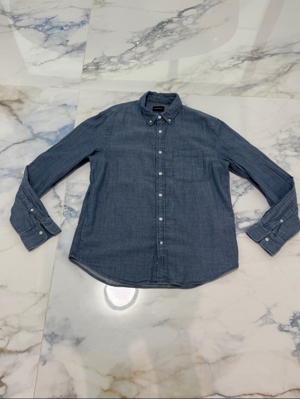 Club Monaco Soft Denim Long Sleeve Button-Down Shirt
